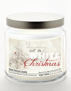 White Christmas II - Sugar Cookie 14 oz Candle Glass Jar with Brushed Silver Metal Lid