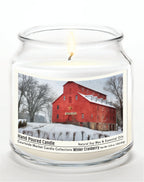 Snow at the Farm 14 oz Candle Glass Jar with Brushed Silver Metal Lid