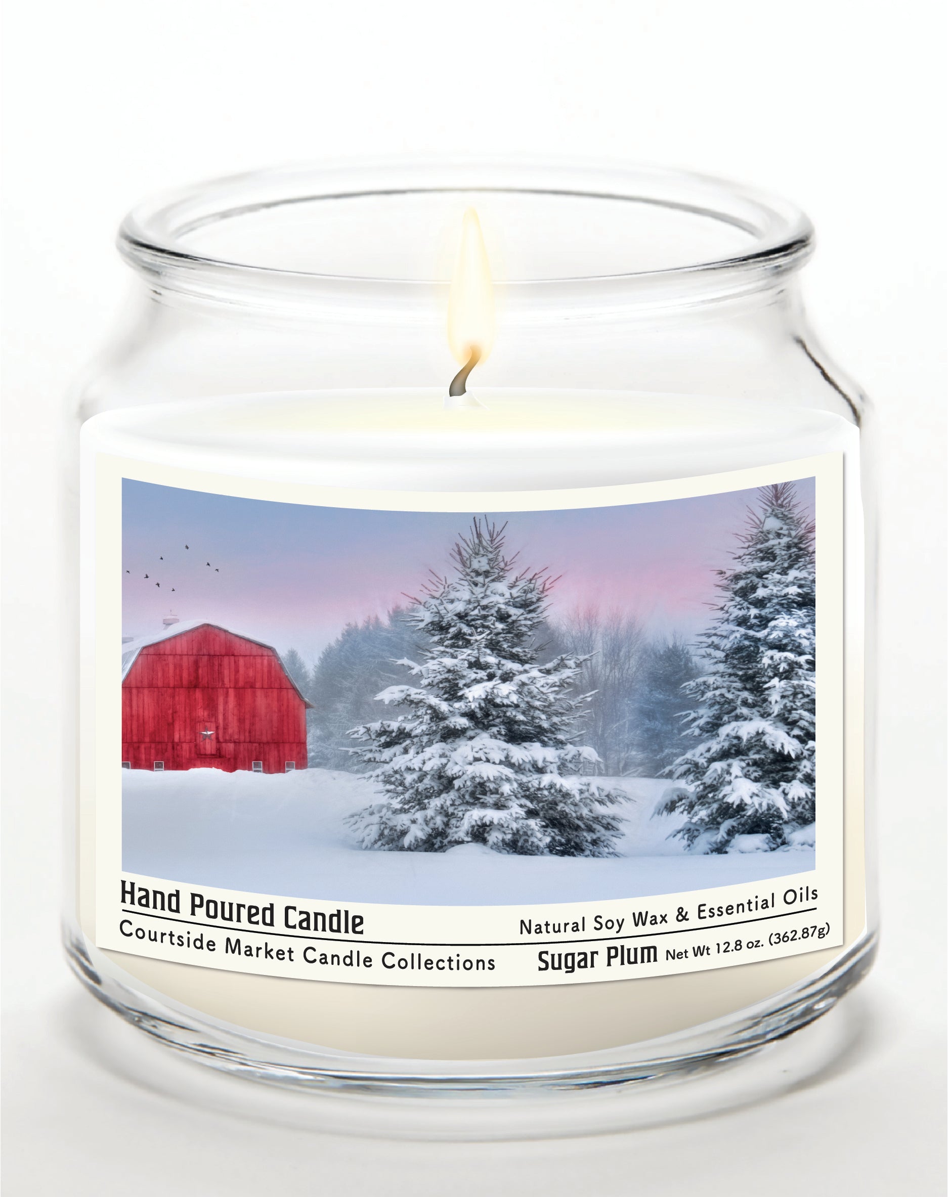 Tree Farm II 14 oz Candle Glass Jar with Brushed Silver Metal Lid