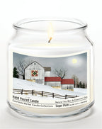 Quilted Barn - 14 oz Candle Glass Jar with Brushed Silver Metal Lid