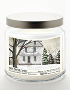 White Christmas - Apple Pie 14 oz Candle Glass Jar with Brushed Silver Metal Lid