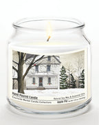 White Christmas - Apple Pie 14 oz Candle Glass Jar with Brushed Silver Metal Lid
