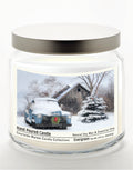 Christmas on the Farm 14 oz Candle Glass Jar with Brushed Silver Metal Lid