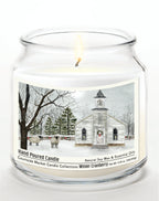 Christmas Chapel - Winter Cranberry 14 oz Candle Glass Jar with Brushed Silver Metal Lid