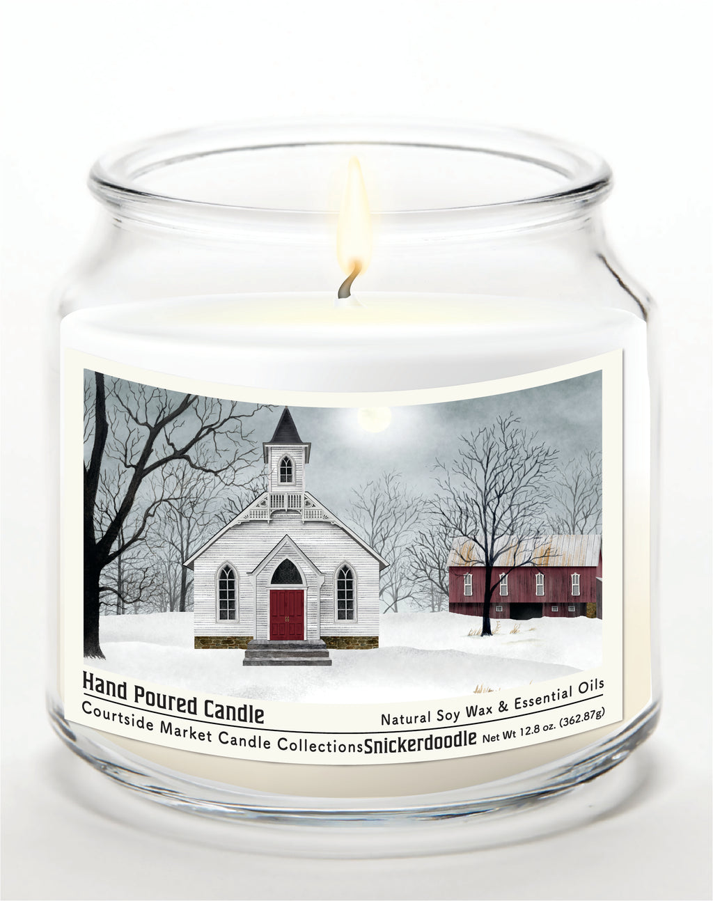 Love One Another - Snickerdoodle 14 oz Candle Glass Jar with Brushed Silver Metal Lid