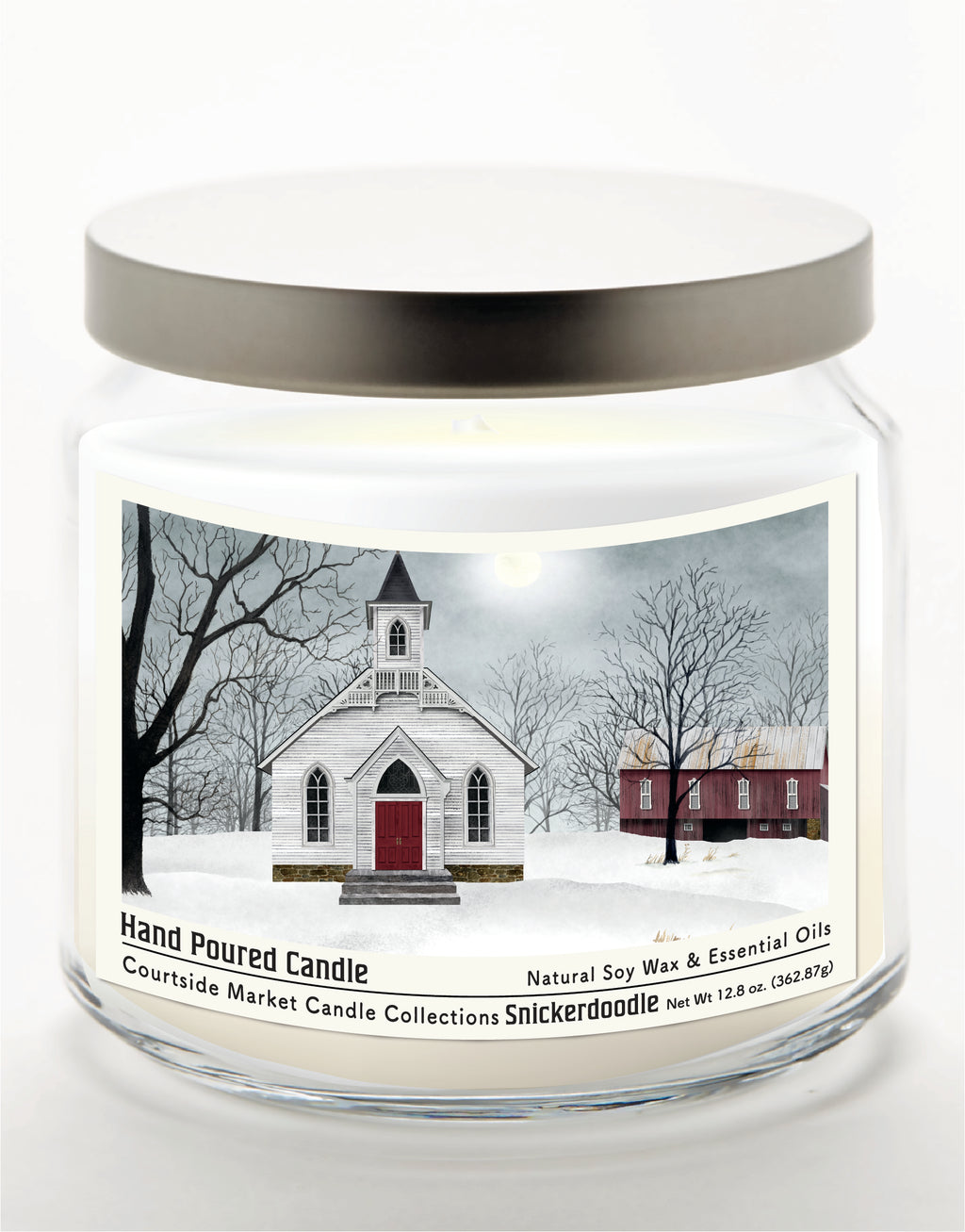 Love One Another - Snickerdoodle 14 oz Candle Glass Jar with Brushed Silver Metal Lid