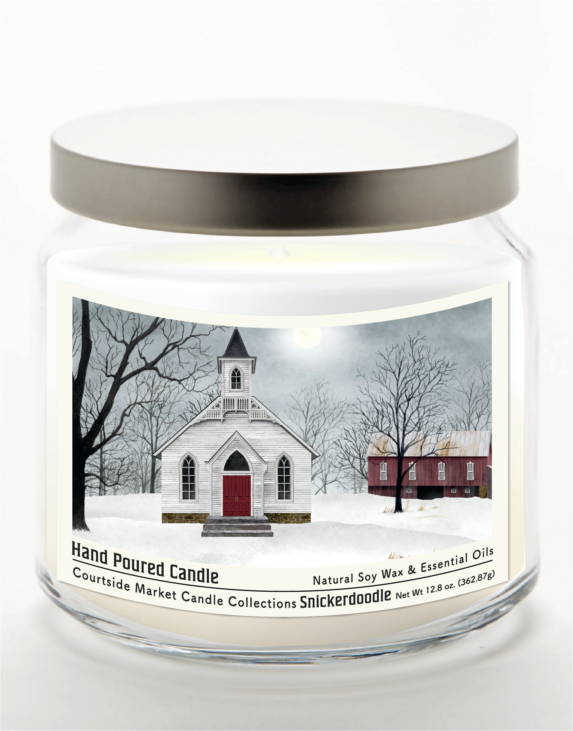 Love One Another 14 oz Candle Glass Jar with Brushed Silver Metal Lid