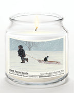 All Aboard 14 oz Candle Glass Jar with Brushed Silver Metal Lid