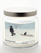 All Aboard 14 oz Candle Glass Jar with Brushed Silver Metal Lid