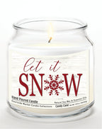 Let it Snow 14 oz Candle Glass Jar with Brushed Silver Metal Lid