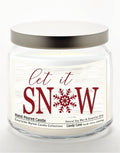 Let it Snow 14 oz Candle Glass Jar with Brushed Silver Metal Lid