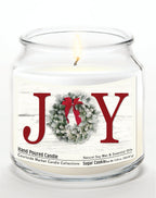 Christmas Joy - Sugar Cookie 14 oz Candle Glass Jar with Brushed Silver Metal Lid