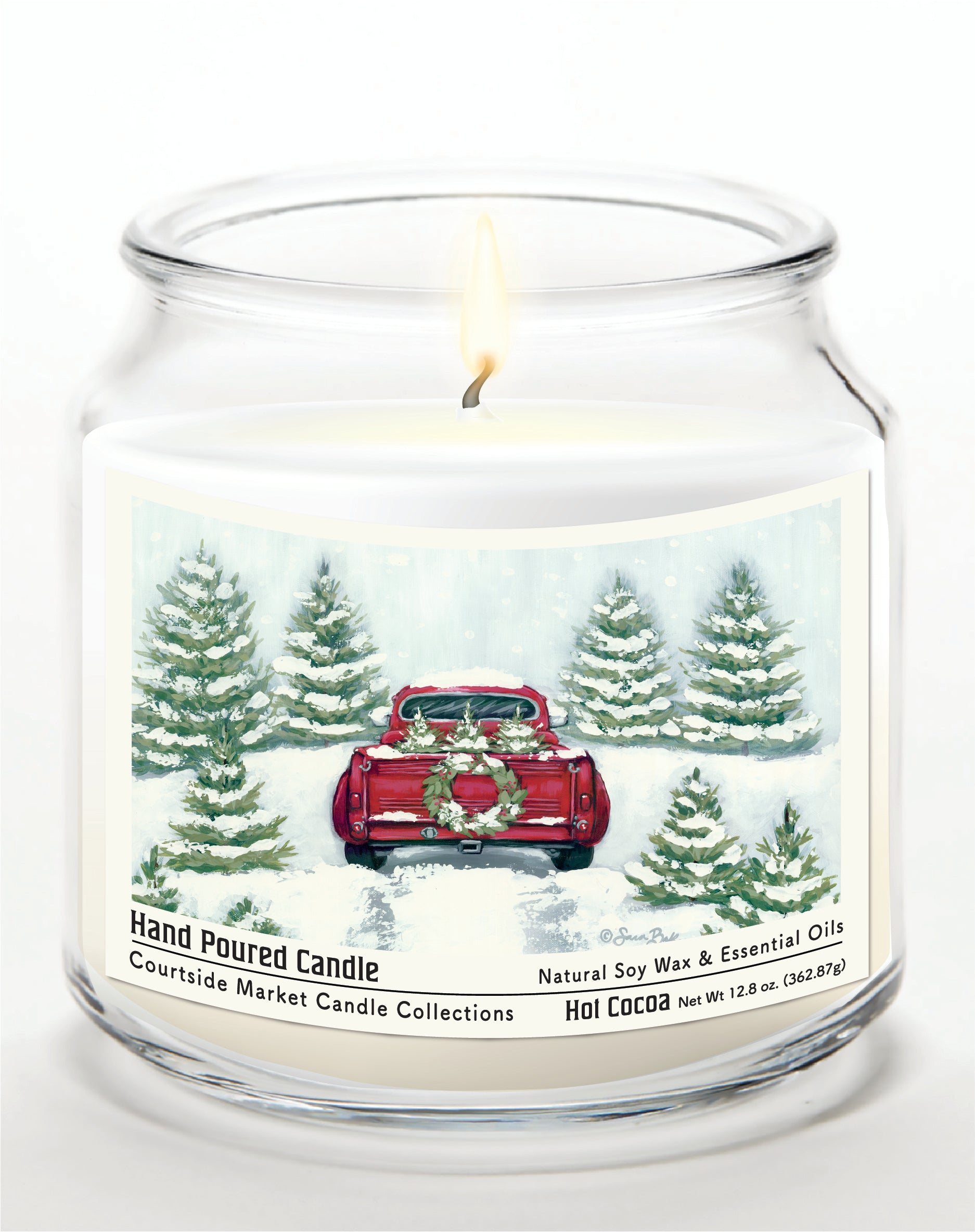 Tree Farm Tradition II  14 oz Candle Glass Jar with Brushed Silver Metal Lid