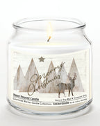 Merry Christmas Deer 14 oz Candle Glass Jar with Brushed Silver Metal Lid