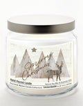Merry Christmas Deer 14 oz Candle Glass Jar with Brushed Silver Metal Lid