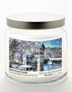 Winter Wonderland - Hot Cocoa 14 oz Candle Glass Jar with Brushed Silver Metal Lid