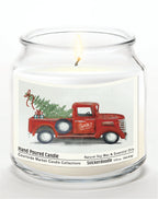 Santos Treefarm 14 oz Candle Glass Jar with Brushed Silver Metal Lid