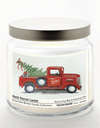Santos Treefarm 14 oz Candle Glass Jar with Brushed Silver Metal Lid