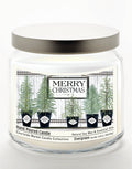 Merry Christmas 14 oz Candle Glass Jar with Brushed Silver Metal Lid