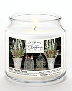Merry Christmas Cardinals 14 oz Candle Glass Jar with Brushed Silver Metal Lid