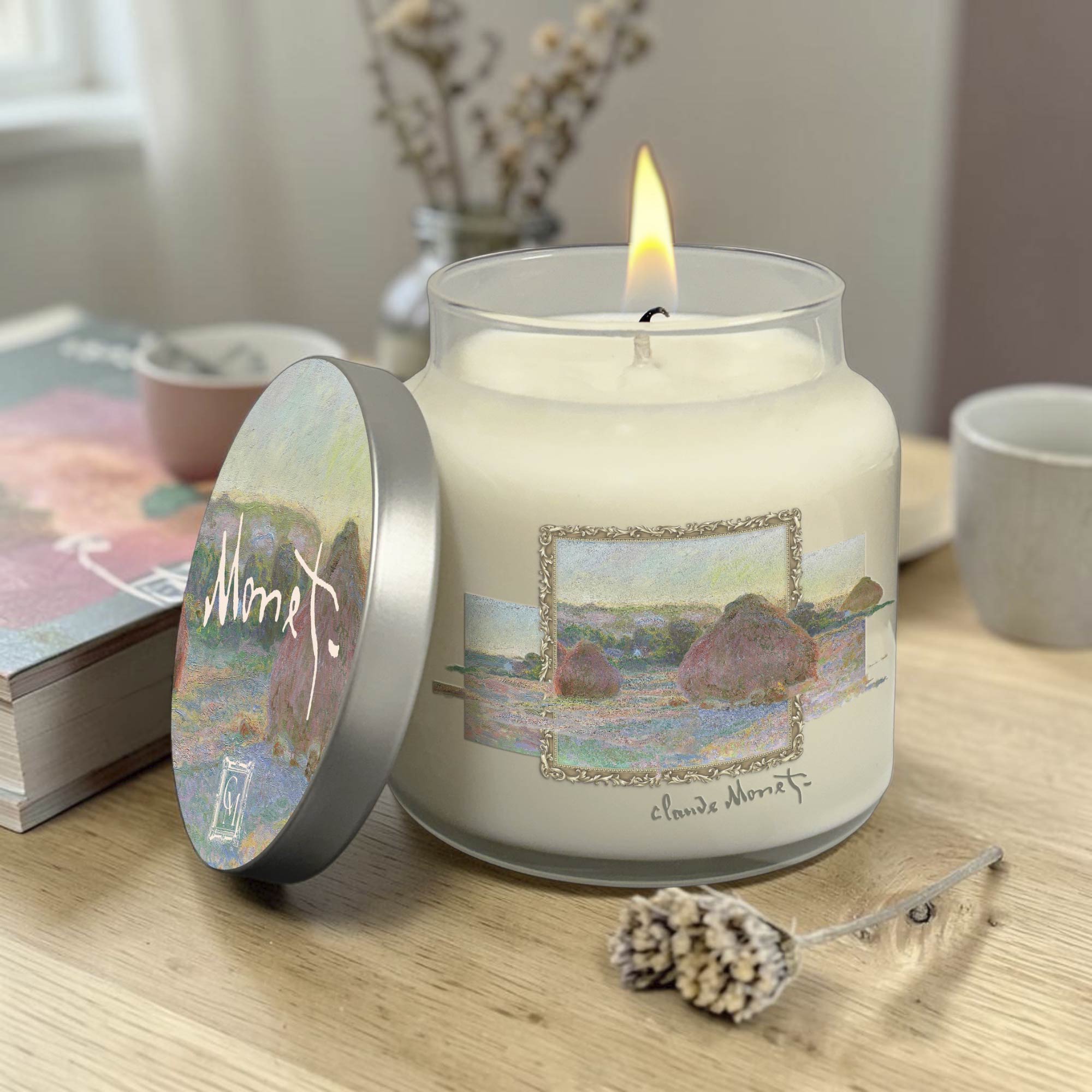 Claude Monet - Haystacks - Vanilla Sandalwood and Cedar 14oz Soy Wax Candle