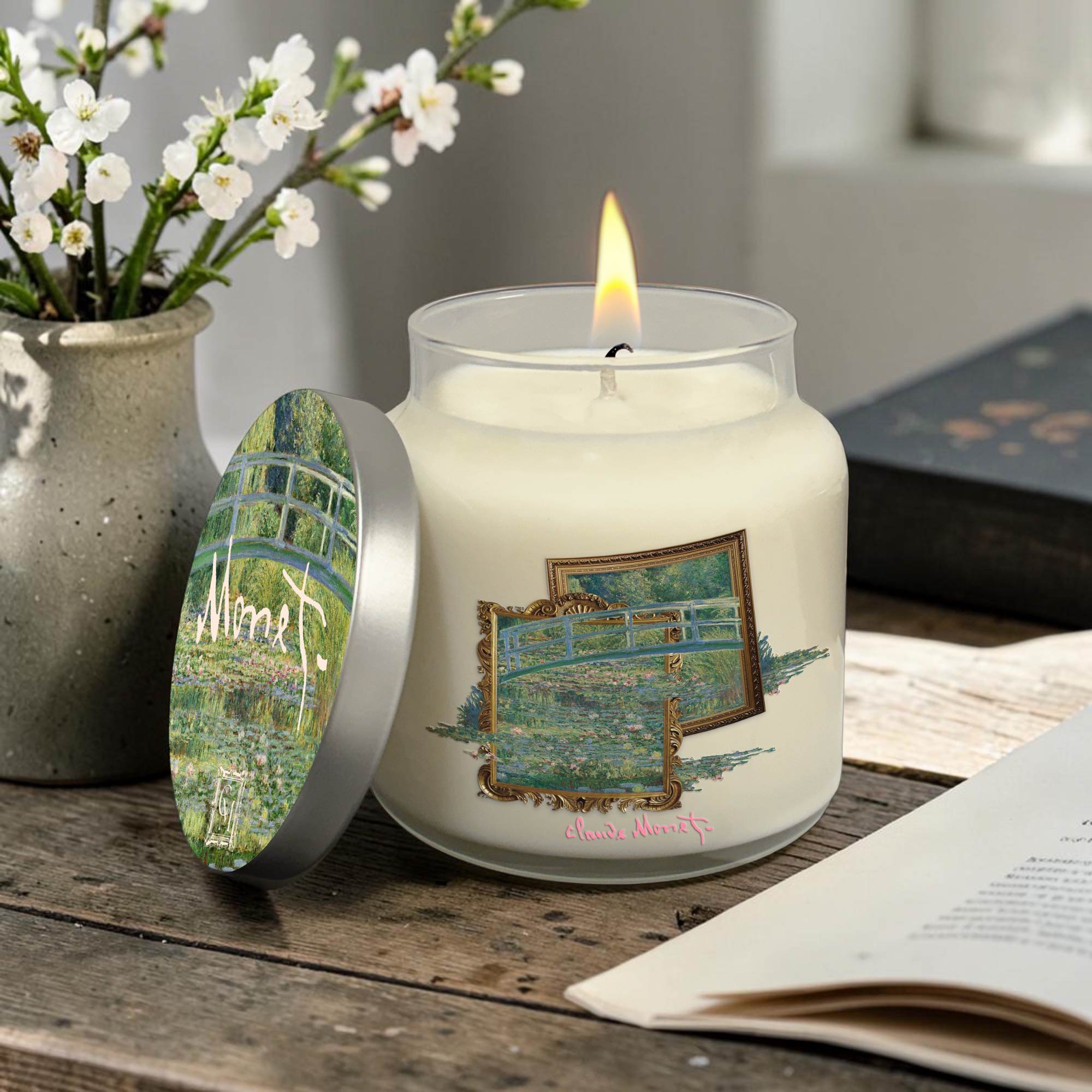 Claude Monet - Lily Pond - Lotus Blossom and Rainwater 14oz Soy Wax Candle