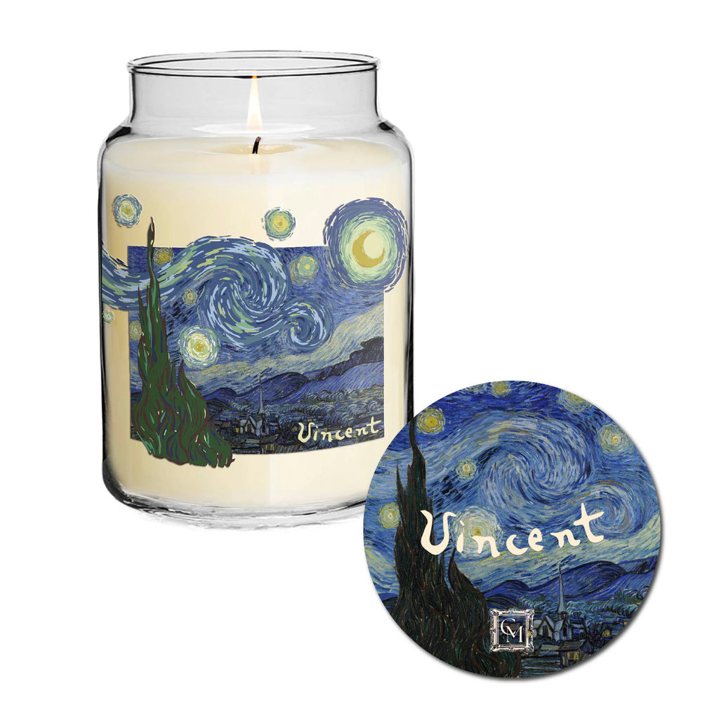 Vincent Van Gogh - The Starry Night - Lavender and Tonka Bean 26oz Soy Wax Candle