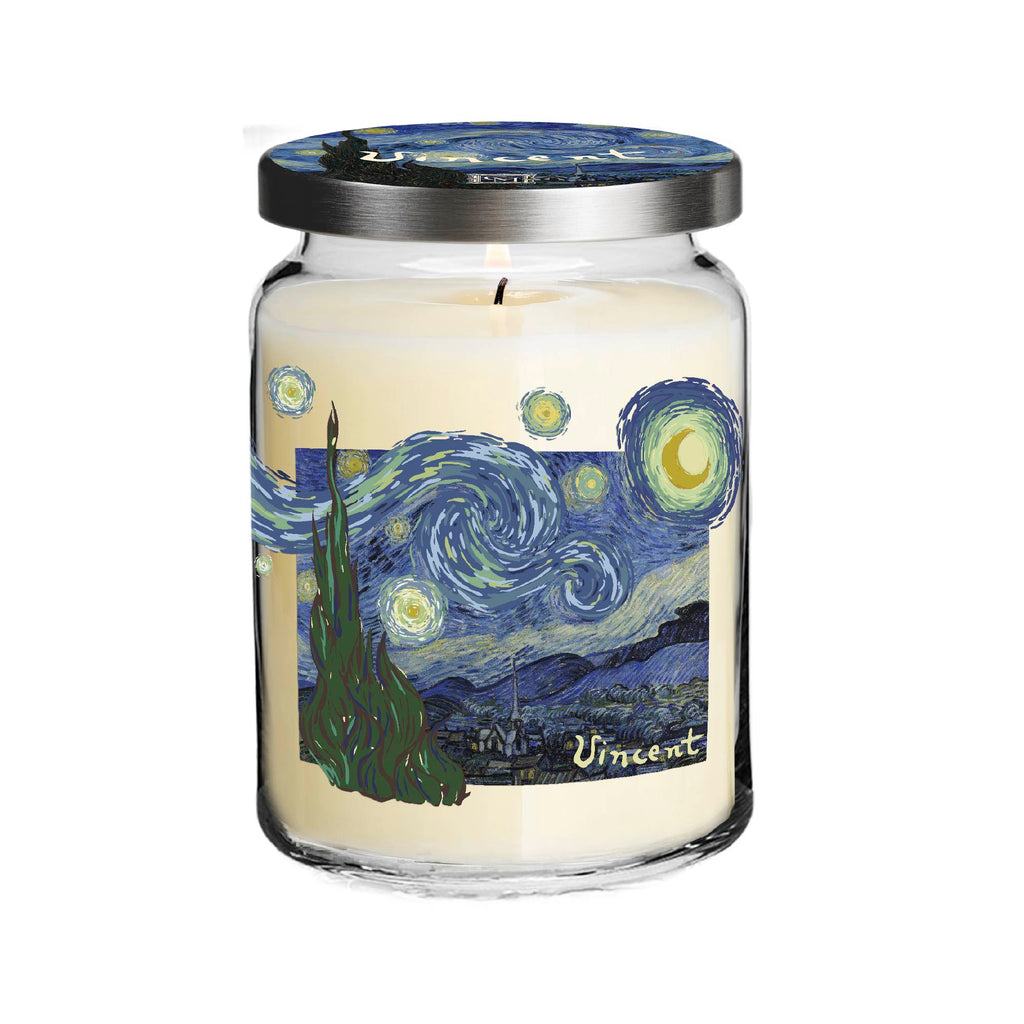 Vincent Van Gogh - The Starry Night - Lavender and Tonka Bean 26oz Soy Wax Candle