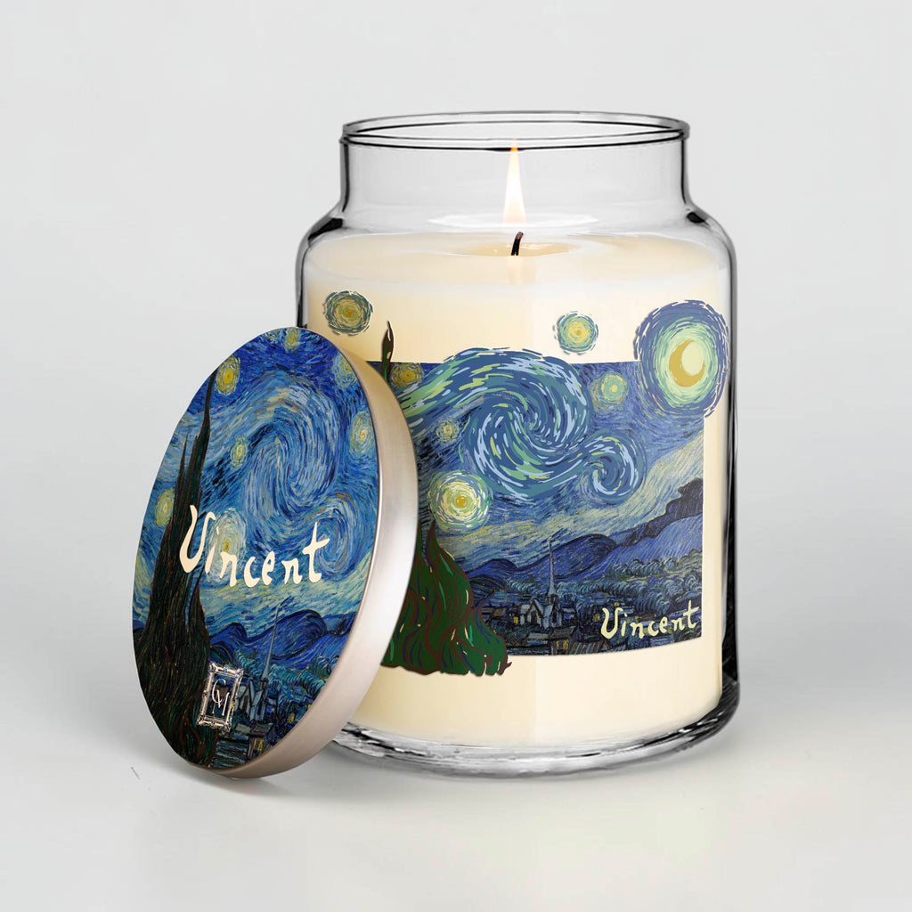 Vincent Van Gogh - The Starry Night - Lavender and Tonka Bean 26oz Soy Wax Candle