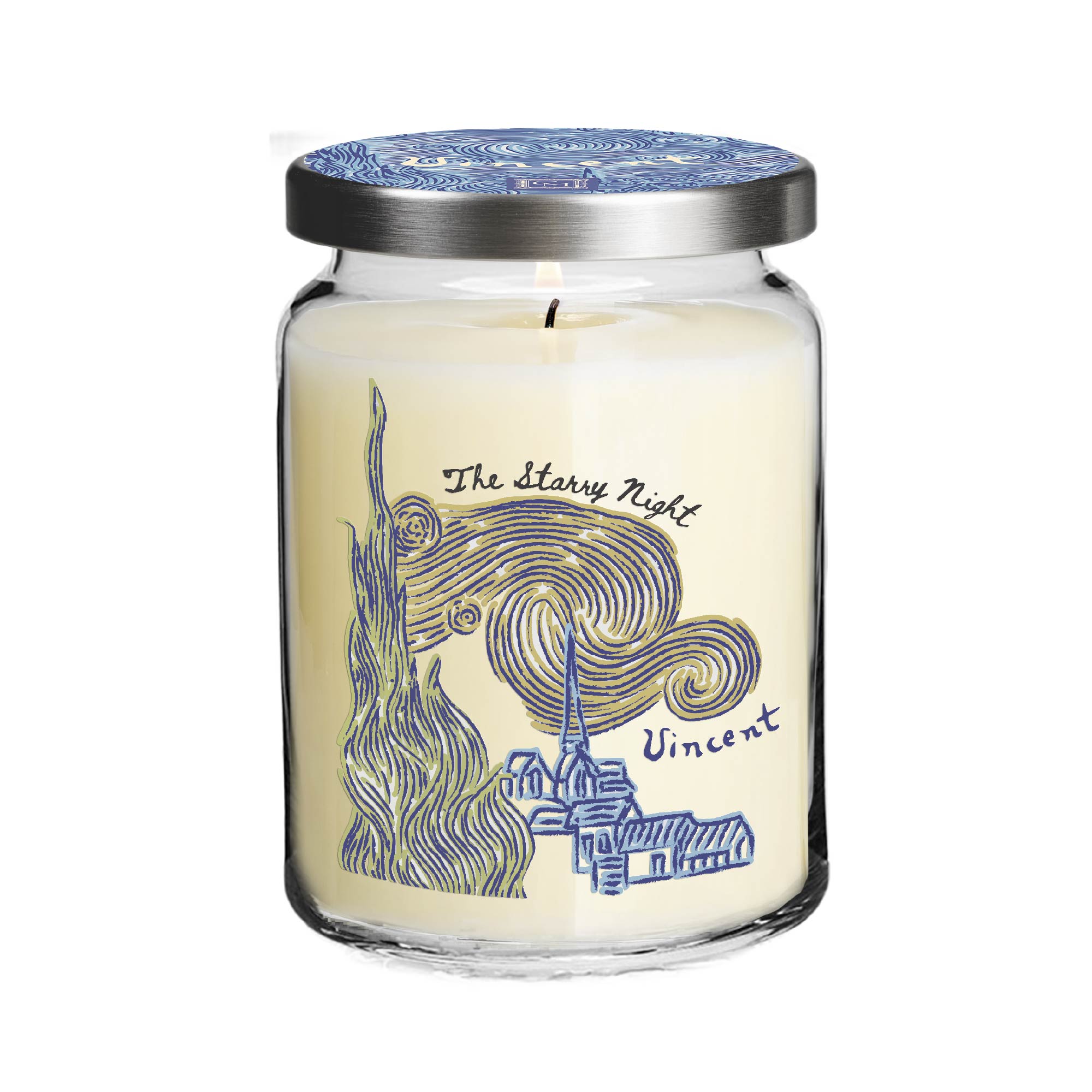 Vincent Van Gogh - Remembering a Starry Night - Vanilla and Lavendar 26oz Soy Wax Candle