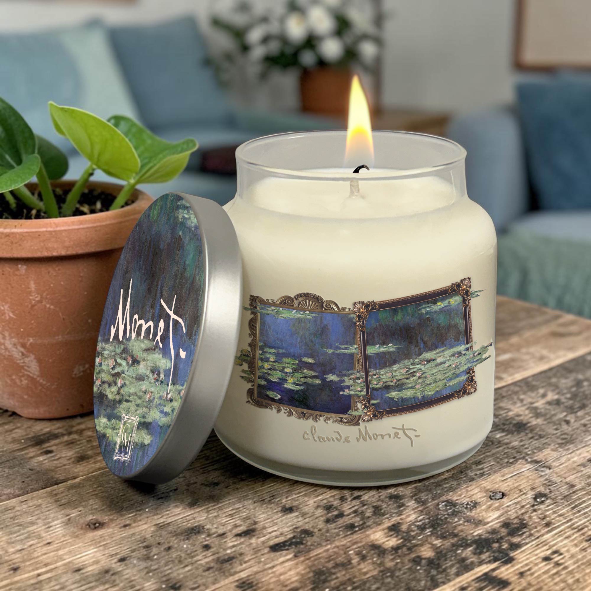 Claude Monet - Lily Pads - Water Lily and Moss 14oz Soy Wax Candle