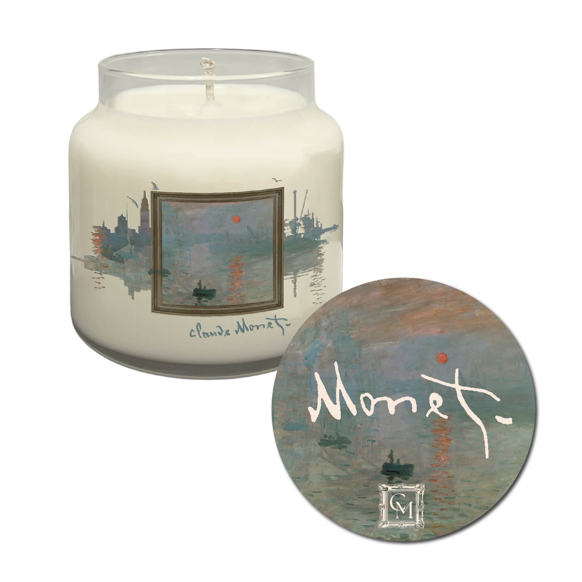 Claude Monet - Impression, Sunrise - Citrus Peel and Bergamot 14oz Soy Wax Candle