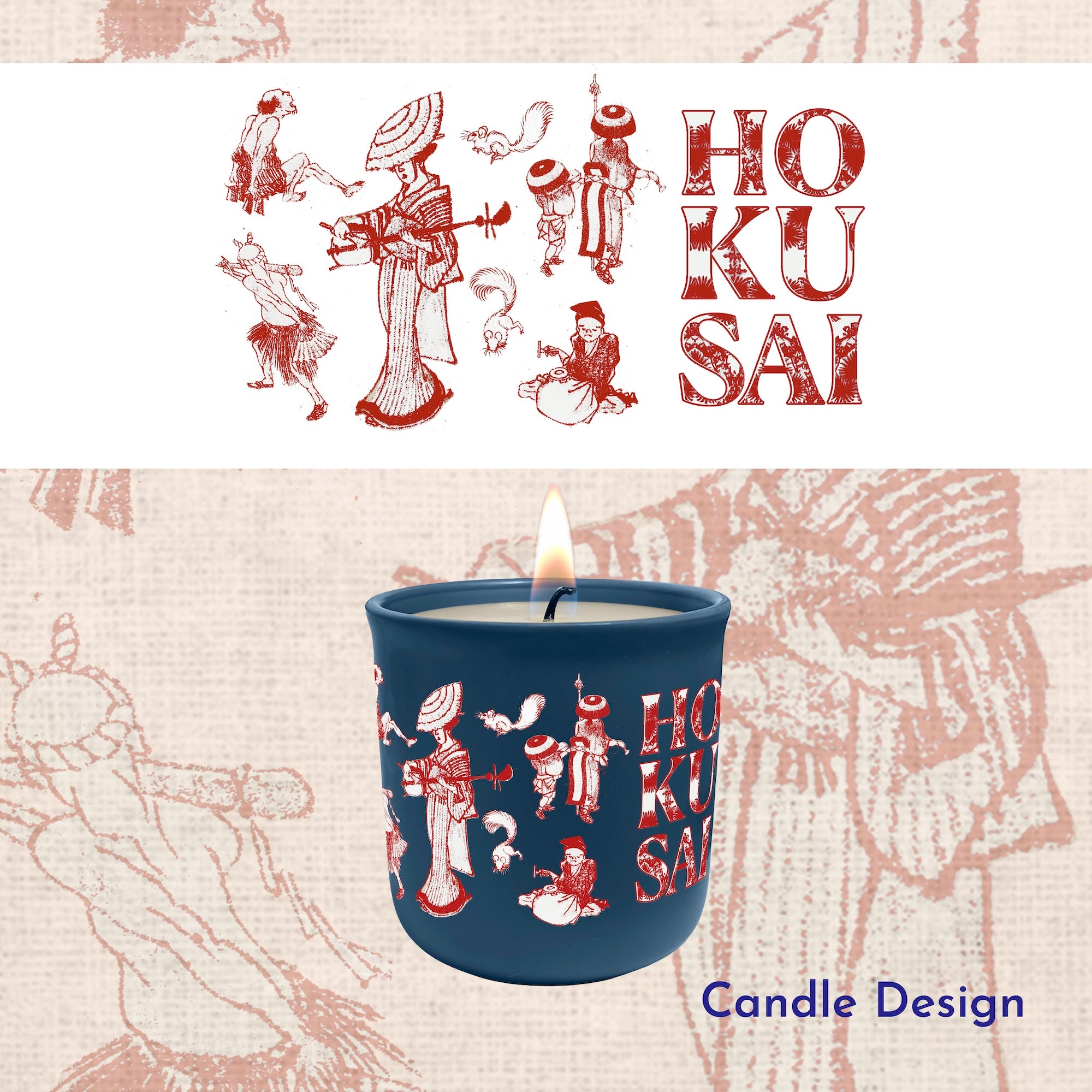 Hokusai - Townspeople - 15oz Soy Wax Candle