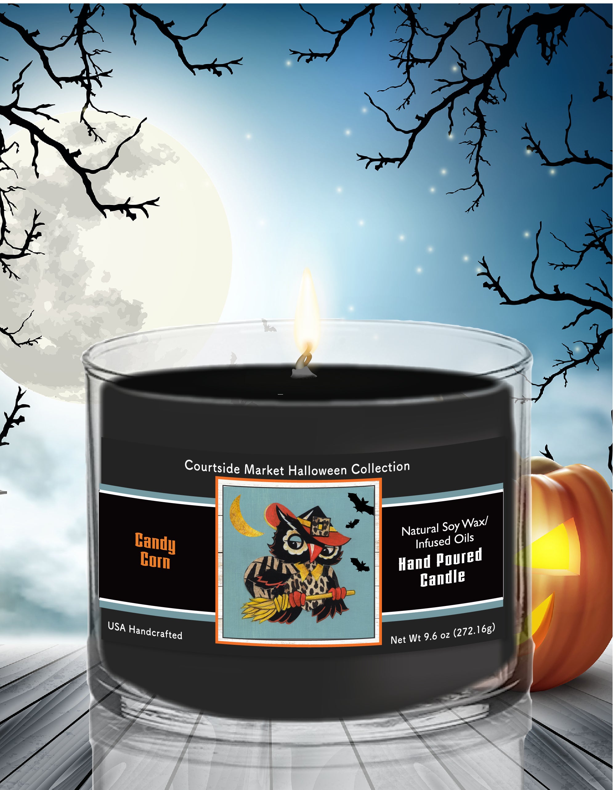 Trick Or Treat - Candy Corn 9.6 oz Soy Wax Candle in Glass Jar