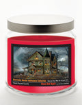 Haunted House 14 oz Candle Glass Jar with Brushed Silver Metal Lid
