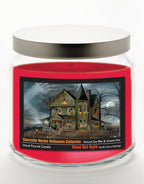 Haunted House 14 oz Candle Glass Jar with Brushed Silver Metal Lid