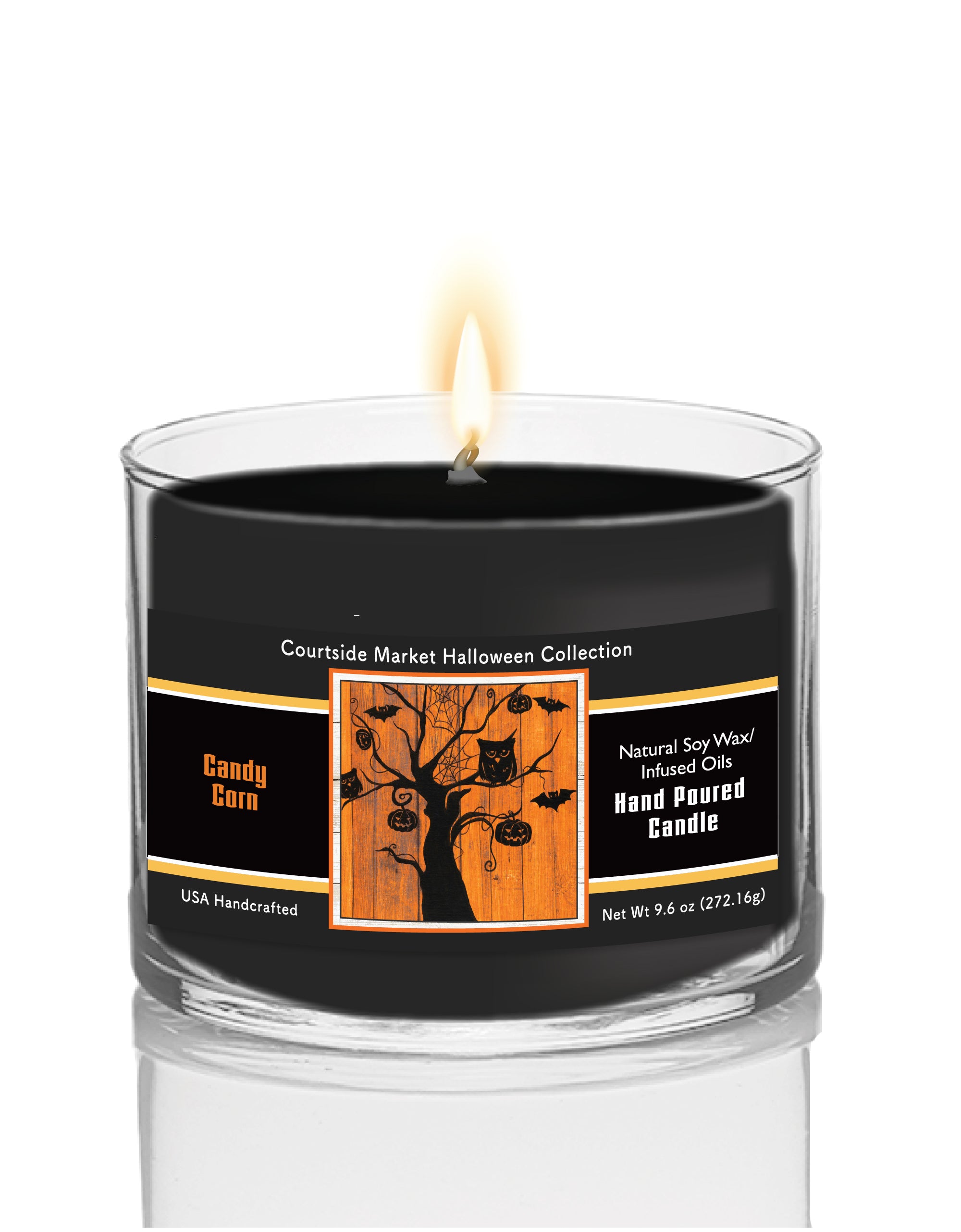 Night Owls - Candy Corn 9.6 oz Soy Wax Candle in Glass Jar