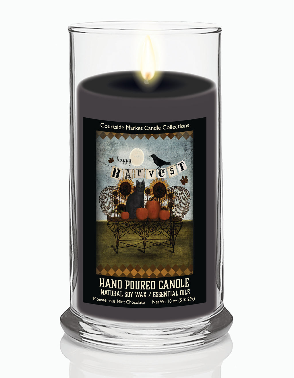 Happy Harvest - Monster Mint Chocolate 18 oz Status Candle Glass