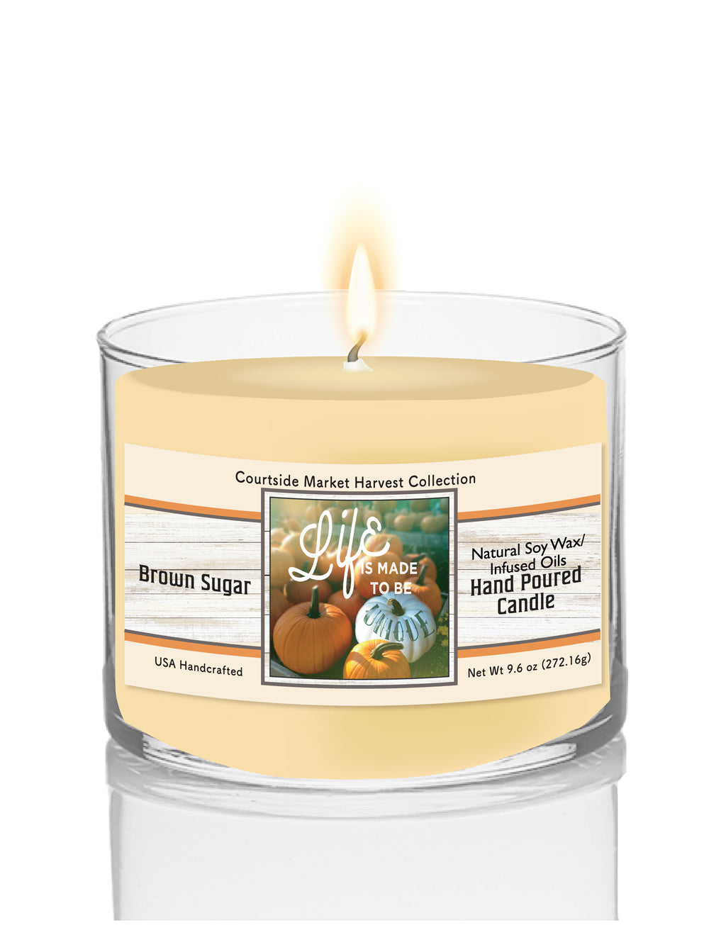 Life is Unique - Brown Sugar Vanilla 9.6 oz Soy Wax Candle in Glass Jar