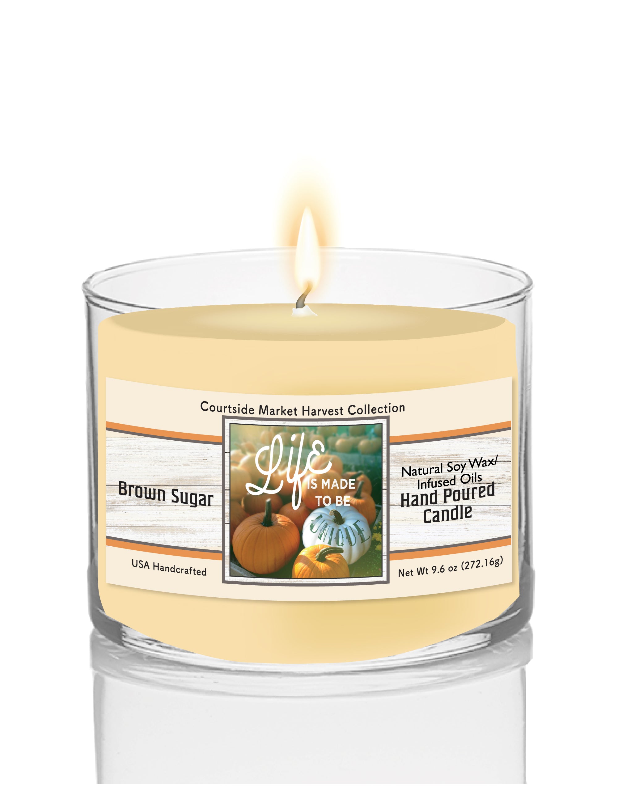 Life is Unique - Brown Sugar Vanilla 9.6 oz Soy Wax Candle in Glass Jar