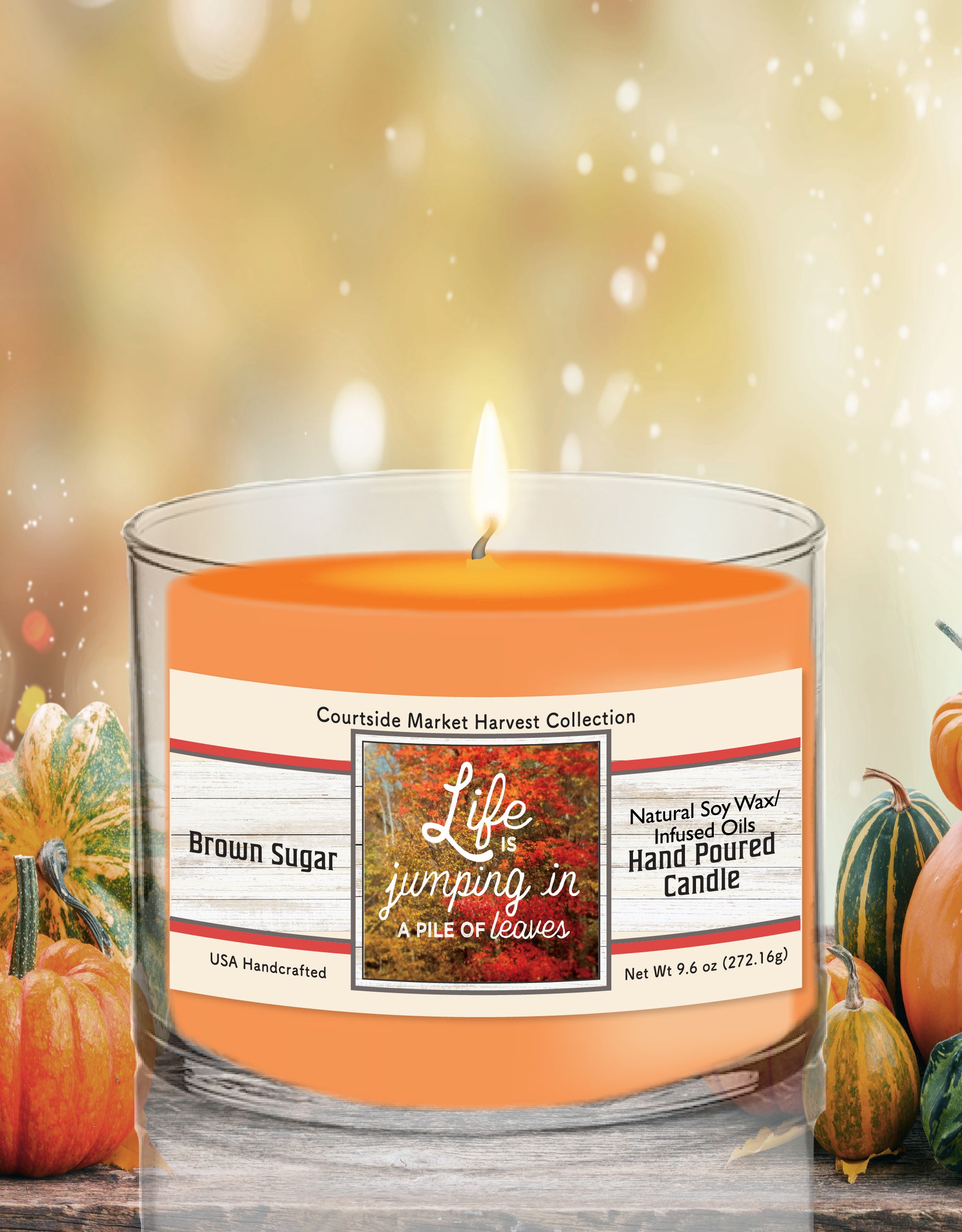 Life is for Jumping - Brown Sugar Vanilla 9.6 oz Soy Wax Candle in Glass Jar