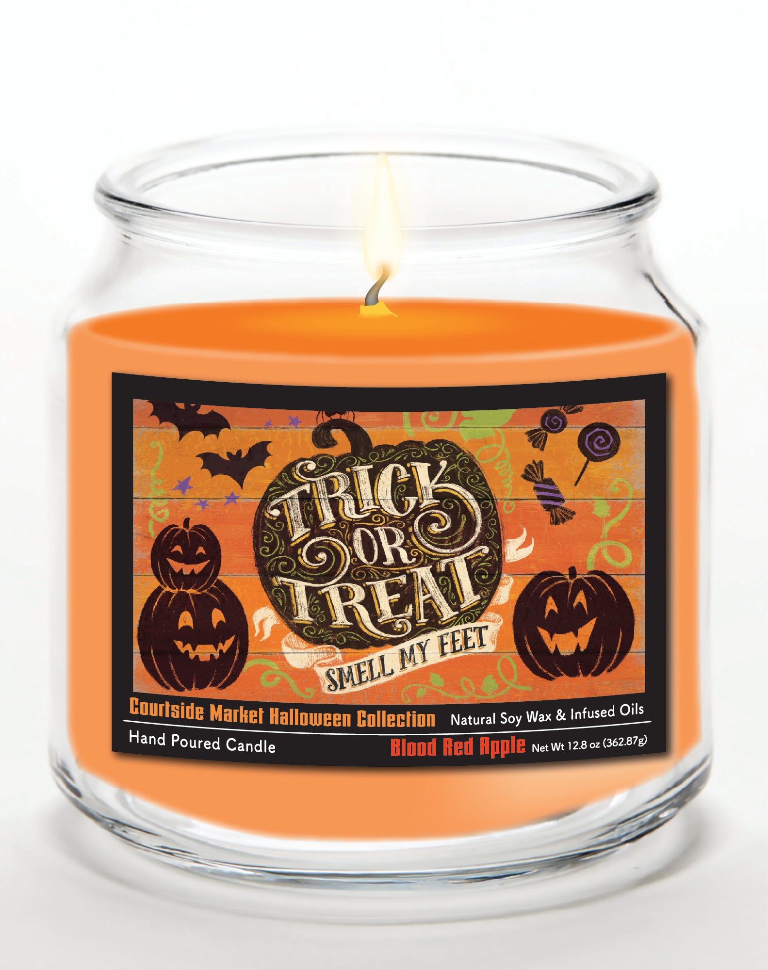 Fright Night V 14 oz Candle Glass Jar with Brushed Silver Metal Lid