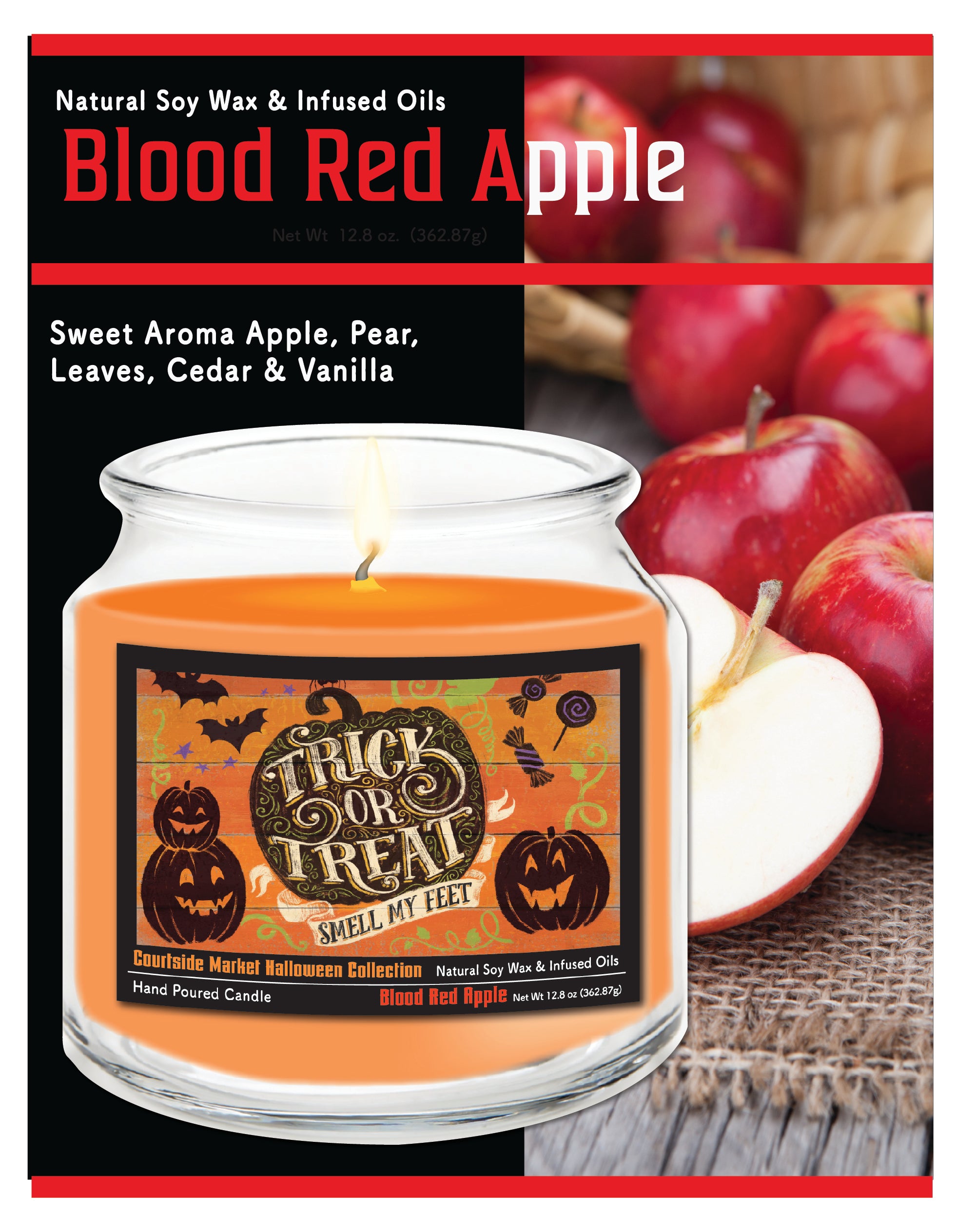 Fright Night V 14 oz Candle Glass Jar with Brushed Silver Metal Lid