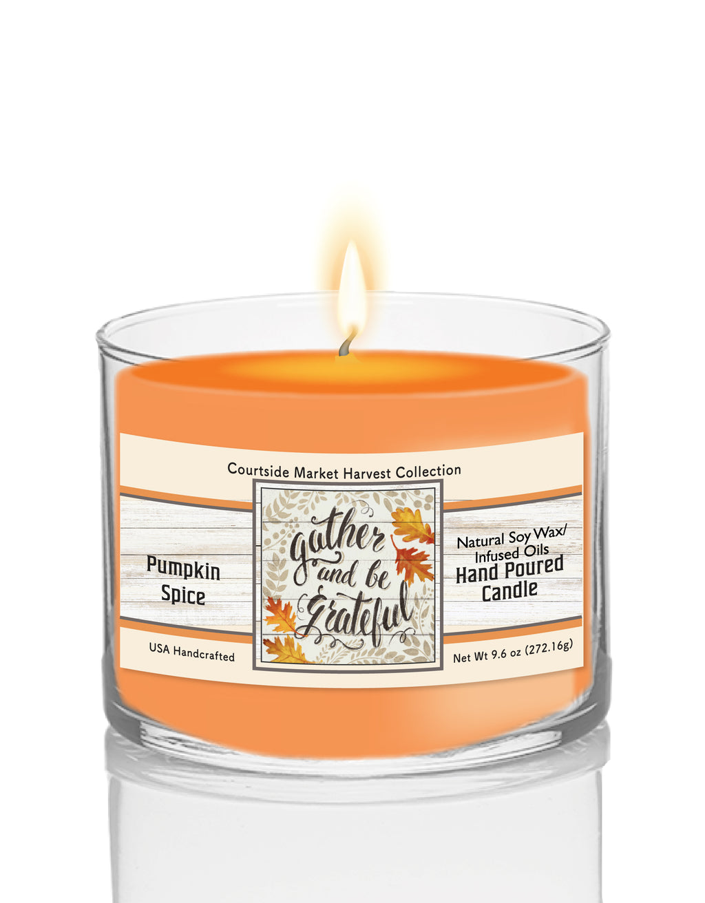 Harvest Delight VI on White 9.6 oz Soy Wax Candle in Glass Jar