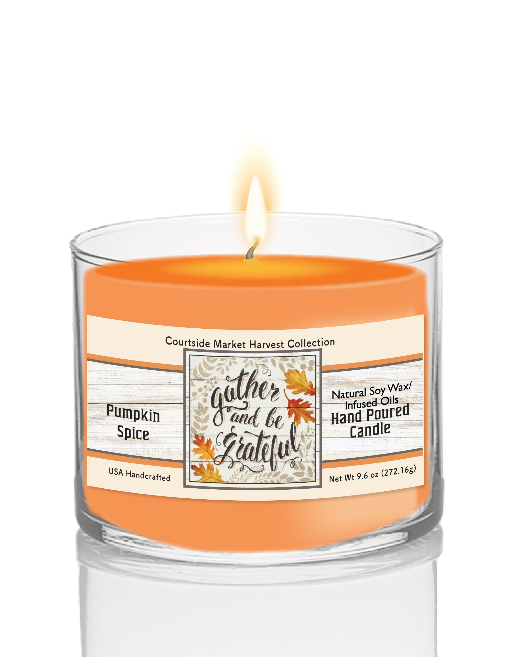 Harvest Delight VI on White 9.6 oz Soy Wax Candle in Glass Jar