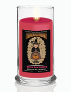 Trick Or Treat Witch Flag 18 oz Status Candle Glass