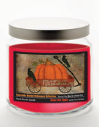 Fall Wagon - Blood Red Apple 14 oz Candle Glass Jar with Brushed Silver Metal Lid