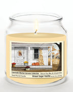 Autumn Porch - Brown Sugar Vanilla 14 oz Candle Glass Jar with Brushed Silver Metal Lid