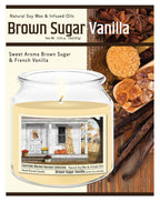 Autumn Porch - Brown Sugar Vanilla 14 oz Candle Glass Jar with Brushed Silver Metal Lid