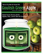 Eek! - Ghoulish Green Apple 14 oz Candle Glass Jar with Brushed Silver Metal Lid
